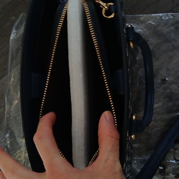 Coach Dark Blue Floral Satchel - Picture 7 of 7